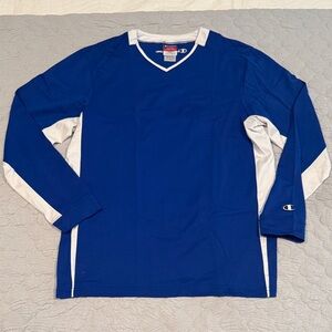 vintage Champion long-sleeve mesh jersey warmup shirt 1990s szL
